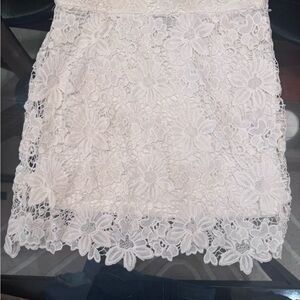 EleganFloral Skirt - White